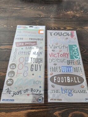 Sticko Lot- Boy Boys Phrases & Words Scrapbooking NEW Vintage Retired #21